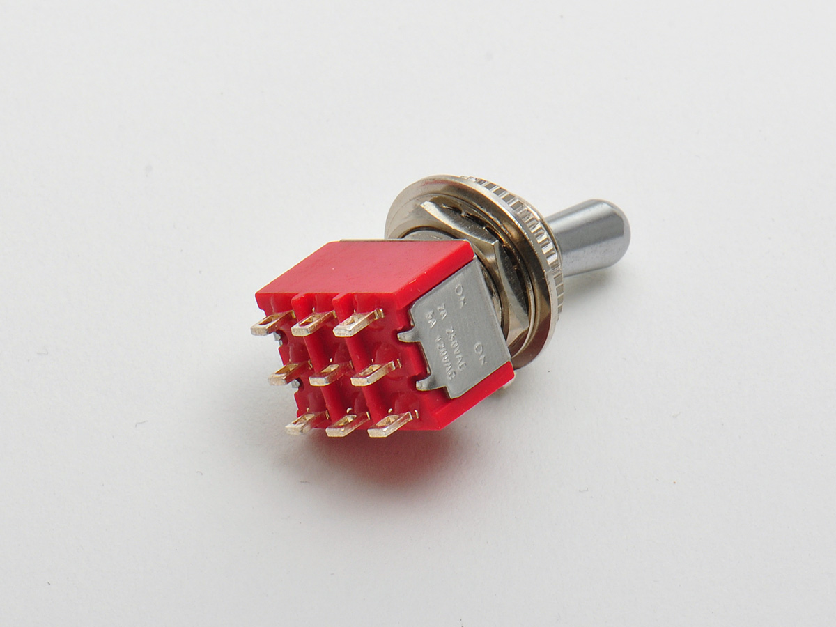 Göldo Mini-Schalter on/on 6 Pins Chrom